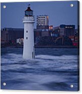 Lighthouse In The Storm Acrylic Print