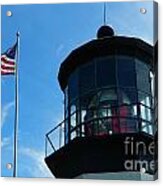 Lighthouse With Flag Acrylic Print