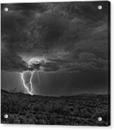 Lightning In Black And White Acrylic Print