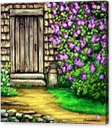 Lilacs By The Barn Acrylic Print