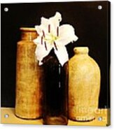 Lily In A Bottle And Pottery Acrylic Print
