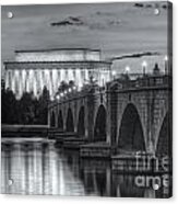 Lincoln Memorial And Arlington Memorial Bridge At Dawn Ii Acrylic Print