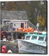 Lobster Boat New Harbor Maine Painterly Effect Acrylic Print