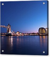 London Bridge And Skyline Acrylic Print