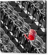 Lone Red Number 21 Fenway Park Bw Acrylic Print