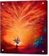 Lonely Tree And Crazy Sky Acrylic Print