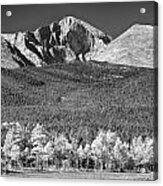 Longs Peak A Colorado Playground In Black And White Acrylic Print