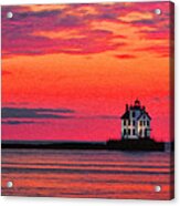 Lorain Lighthouse At Sunset Acrylic Print