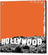 Los Angeles Skyline Hollywood - Coral Acrylic Print