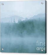 Lost In Fog Over Lake Acrylic Print