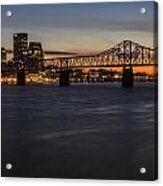 Louisville Skyline At Dusk Telephoto Acrylic Print