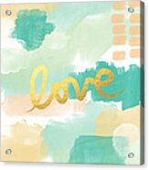 Love With Peach And Mint Acrylic Print