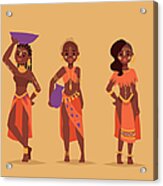 Maasai African People In Traditional Acrylic Print