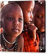 Maasai Children In School In Tanzania Acrylic Print