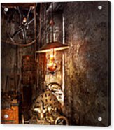 Machinist - Lathe - The Corner Of An Old Workshop Acrylic Print