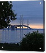 Mackinac Bridge Twilight Acrylic Print