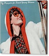 Mademoiselle Cover Featuring A Skier Acrylic Print