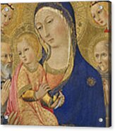 Madonna And Child With Saint Jerome Saint Bernardino And Angels Acrylic Print