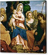 Madonna And Child With St Catherine And St Celestine And John The Baptist And St Barbara Acrylic Print