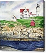 Maine Lighthouse Watercolor Acrylic Print