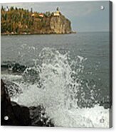 Making A Splash At Split Rock Lighthouse Acrylic Print