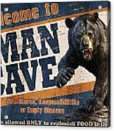 Man Cave Balck Bear Acrylic Print