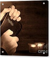 Man Hands And Bible Acrylic Print