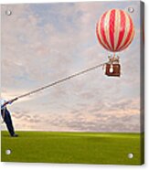 Man Holding Hot Air Balloon Acrylic Print