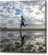 Man Running On Beach Acrylic Print