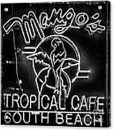 Mango's South Beach Miami - Black And White - Square Acrylic Print