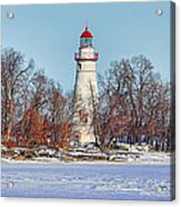 Marblehead Lighthouse In Winter Acrylic Print