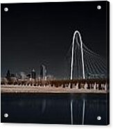 Margaret Hunt Hill Bridge And Dallas Skyline In Infrared Acrylic Print