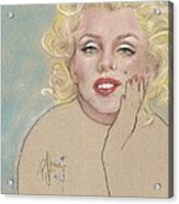 Marilyn On Blue Acrylic Print