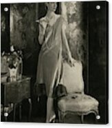 Marion Morehouse Wearing A Lucien Lelong Dress Acrylic Print