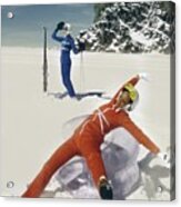 Marisa Berenson Wearing A Skiing Outfit Acrylic Print