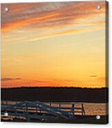 Marshall Point Lighthouse Panorama At Sunset In Maine Acrylic Print