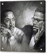 Martin Luther King Jr And Malcolm X Acrylic Print