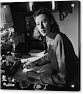 Mary Cushing At A Desk Acrylic Print