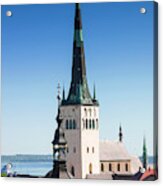 Medieval Town Walls And Spire Of St Acrylic Print