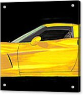 Mellow Yellow Corvette C 6 Acrylic Print