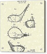 Metallic Golf Club Head 1926 Patent Art Acrylic Print