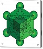 Metatron's Cube In Green Acrylic Print