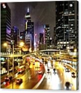Metropolis Hong Kong During Rush Hour Acrylic Print
