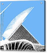 Milwaukee Skyline Art Museum - Light Blue Acrylic Print