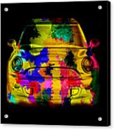 Mini Cooper Colorful Abstract On Black Acrylic Print