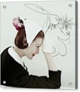 Model Wearing A Hat By William J Acrylic Print