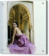 Model Wearing A Purple Dress Acrylic Print