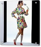 Model Wearing An Originala Coat Dress Acrylic Print