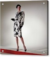 Model Wearing Print Suit Acrylic Print