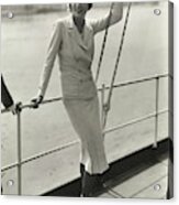 Model Wearing Yachting Suit By Jane Regny Acrylic Print